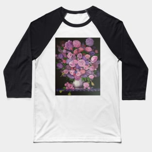 Pink Roses Baseball T-Shirt